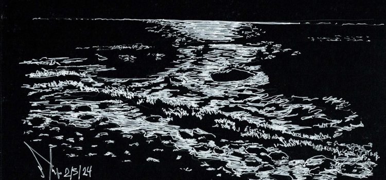 Fondo negro: Atardecer puerto de las Nieves.