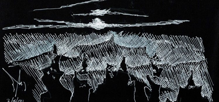 Fondo negro: Mirador del Roque Nublo.